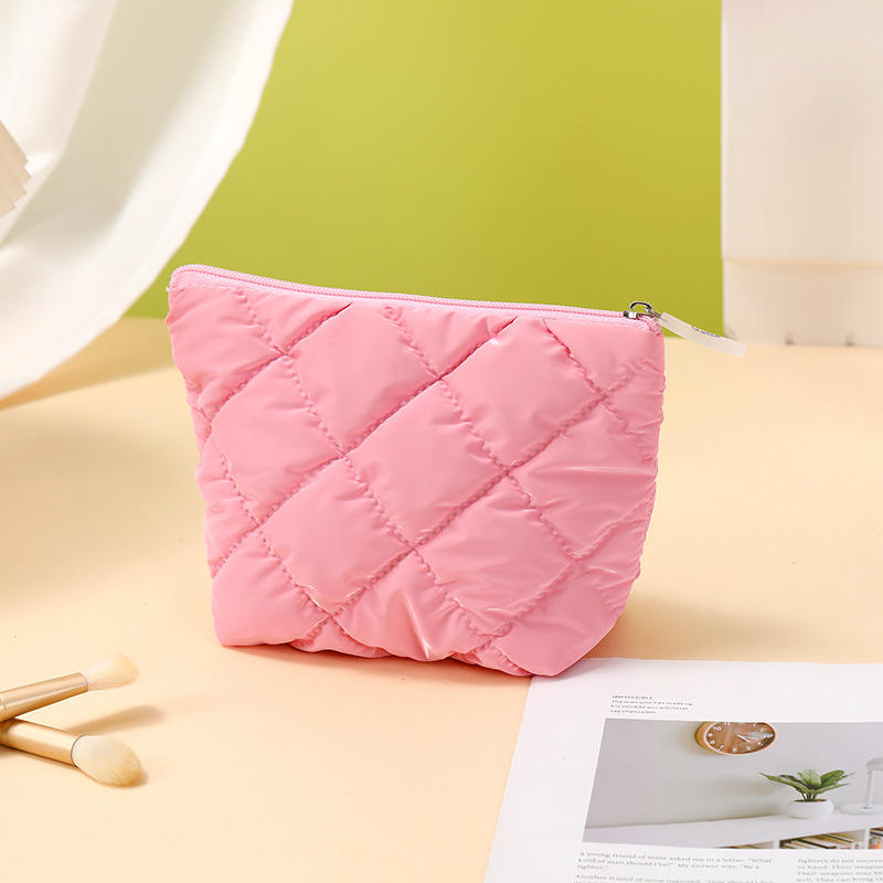 Quilted Portable Soft Pink Bag