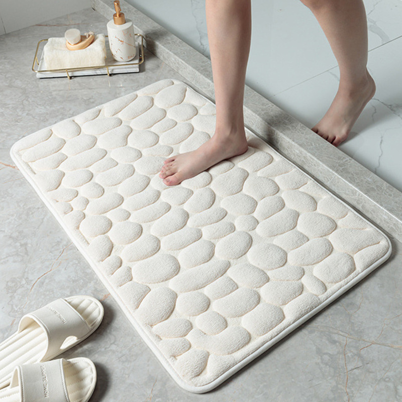 Soft Coral Velvet Bathroom Mat