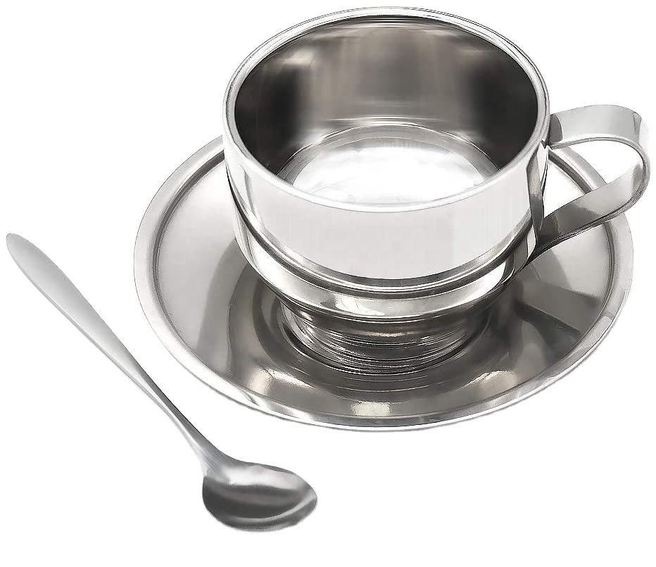 Stainless Steel Double-Walled Coffee Mug Set
