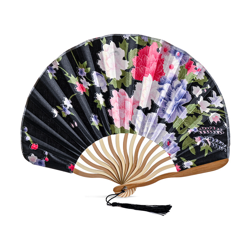 Elegant White Silk Folding Fans
