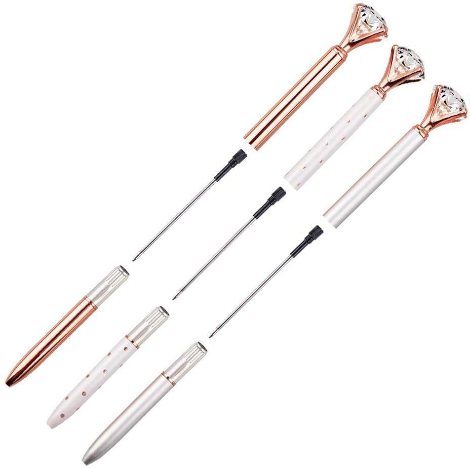 Silver/White Polka Dot Pens