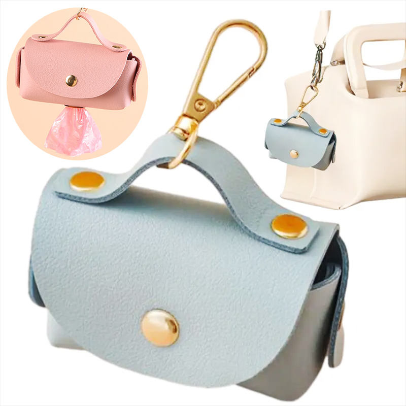 PU Leather Handbag with Poop Bag Holder