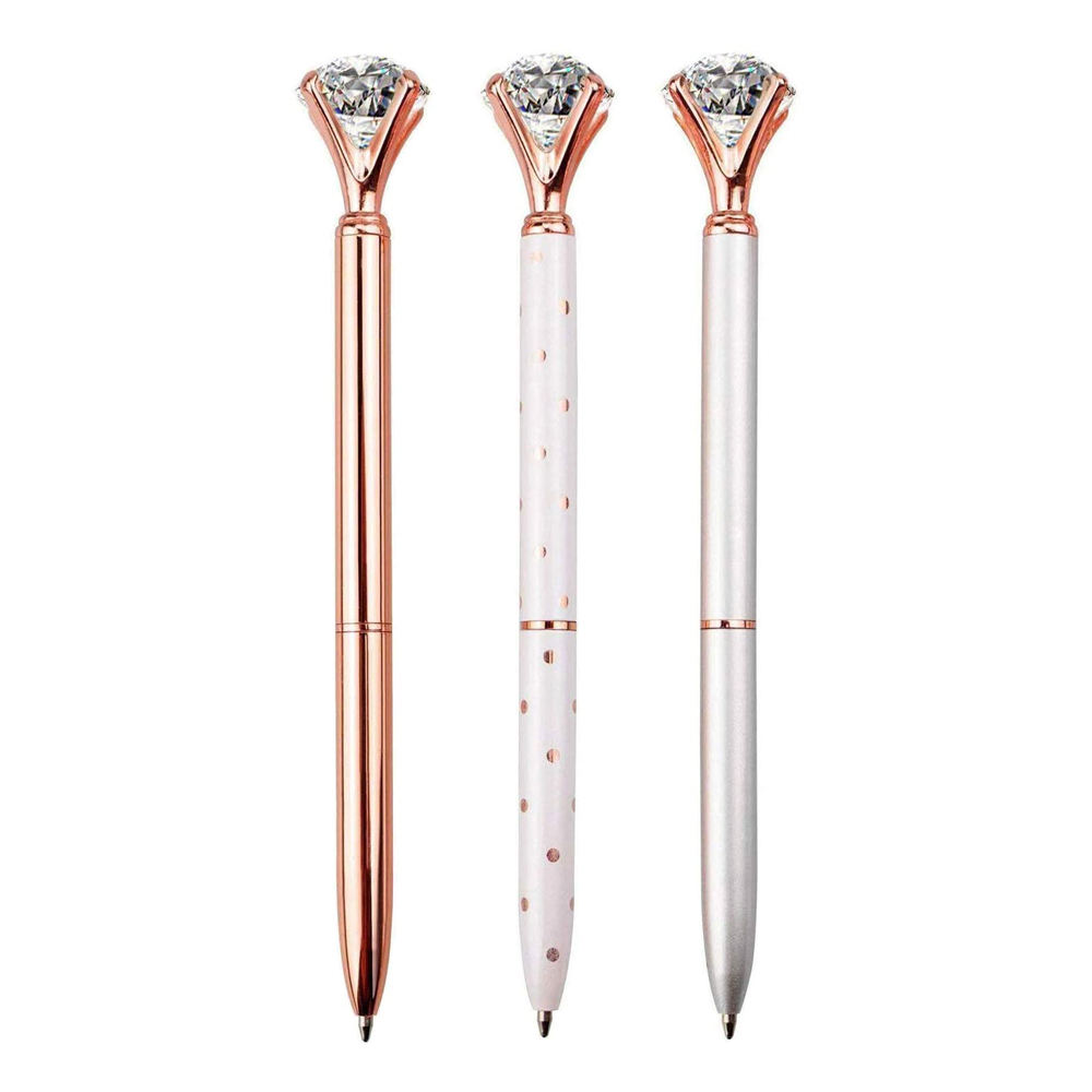 Silver/White Polka Dot Pens
