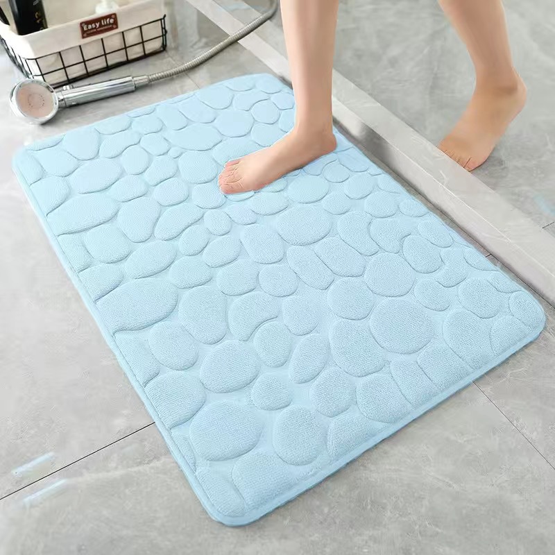 Coral Velvet Embossed Bath Mat