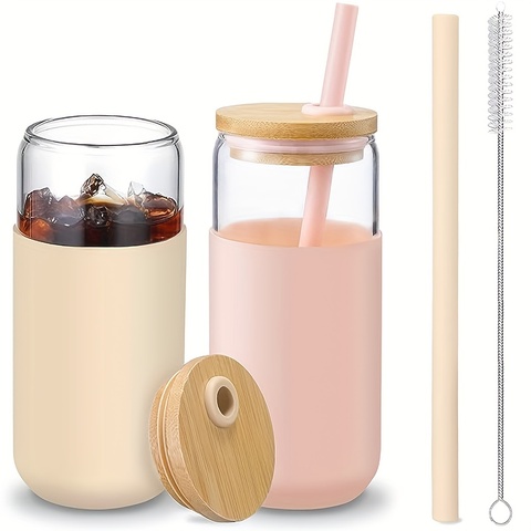 20oz Reusable Clear Glass Tumbler Cup