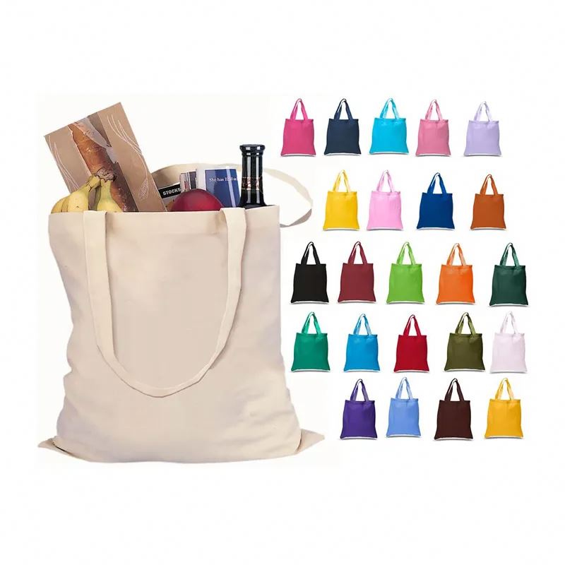 Print Pocket and Zipper Cotton Bag