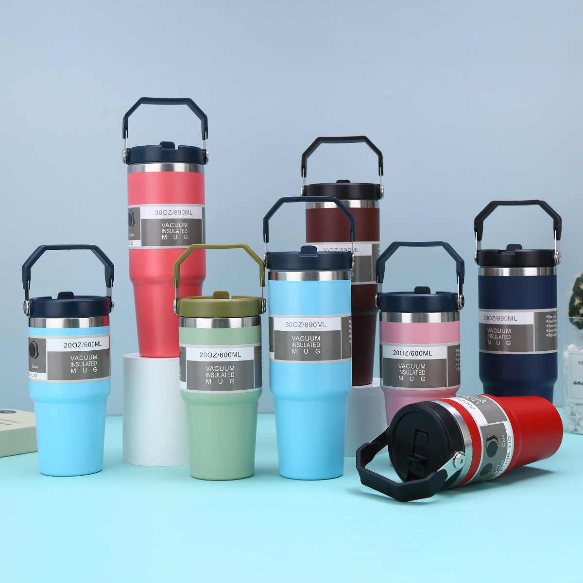 Double Wall Vacuum Insulated Flip Top Tumbler