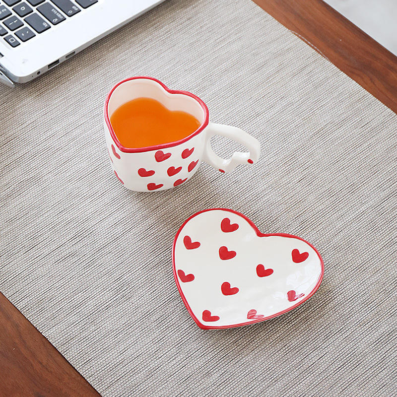 Hand-Painted Pink Love Heart Mug