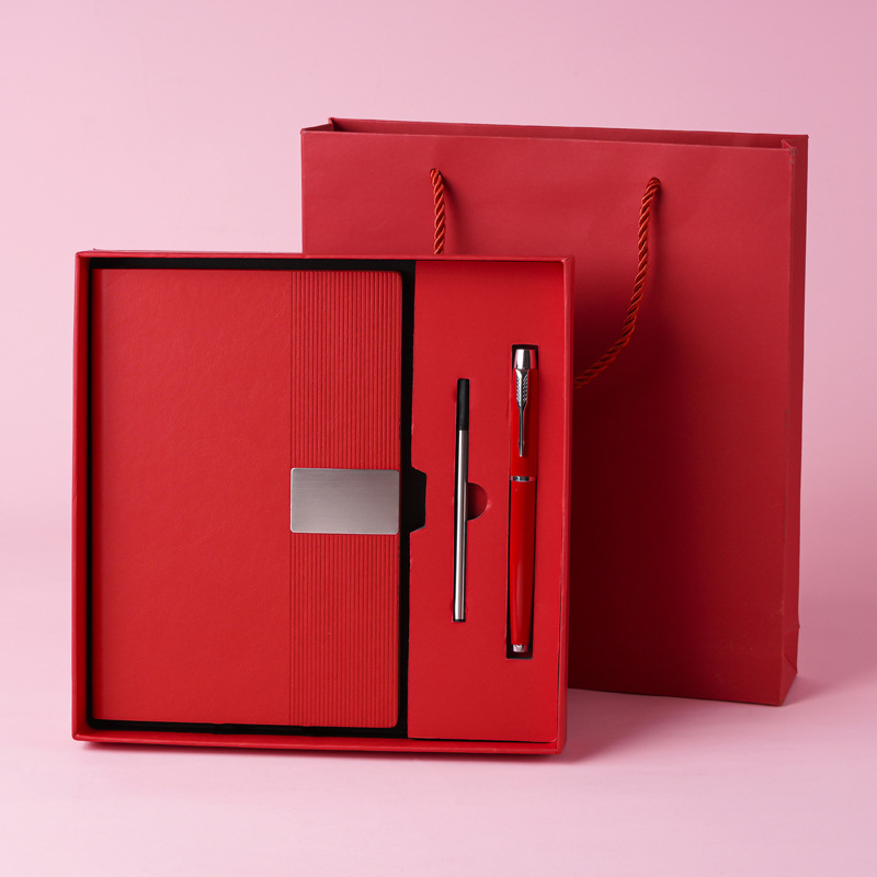 Business Set Embossed PU Leather Notebook