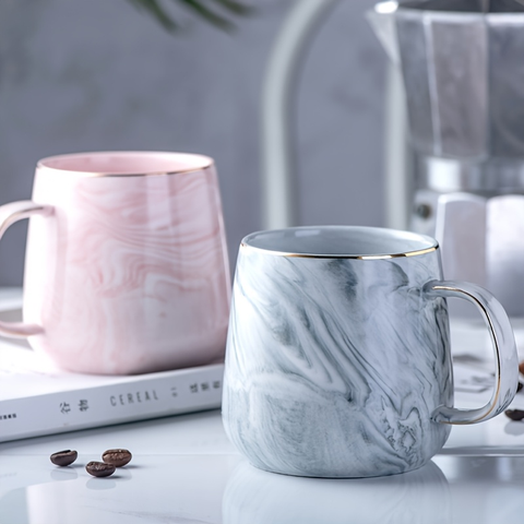 Gold Edge Coffee Ceramic Mug