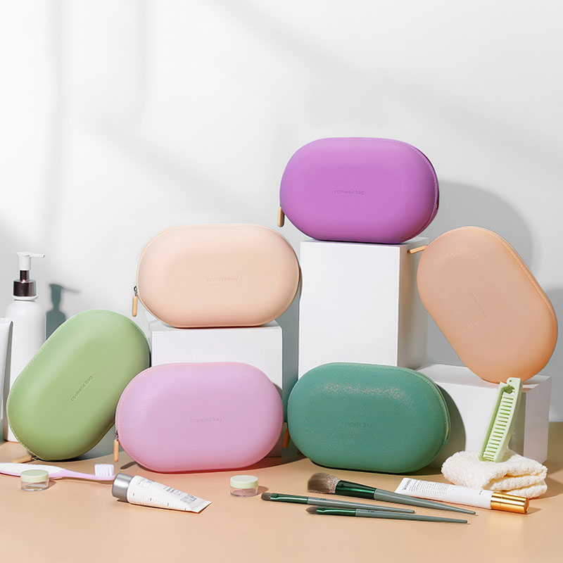 Solid Green Makeup Bag