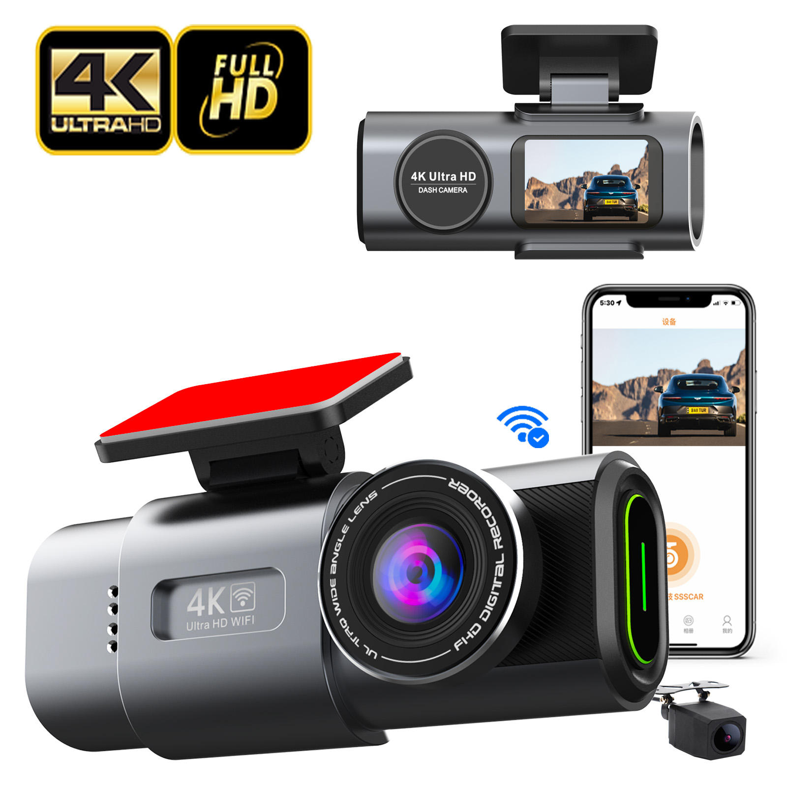 Mini 4K Dual WiFi GPS Black Box