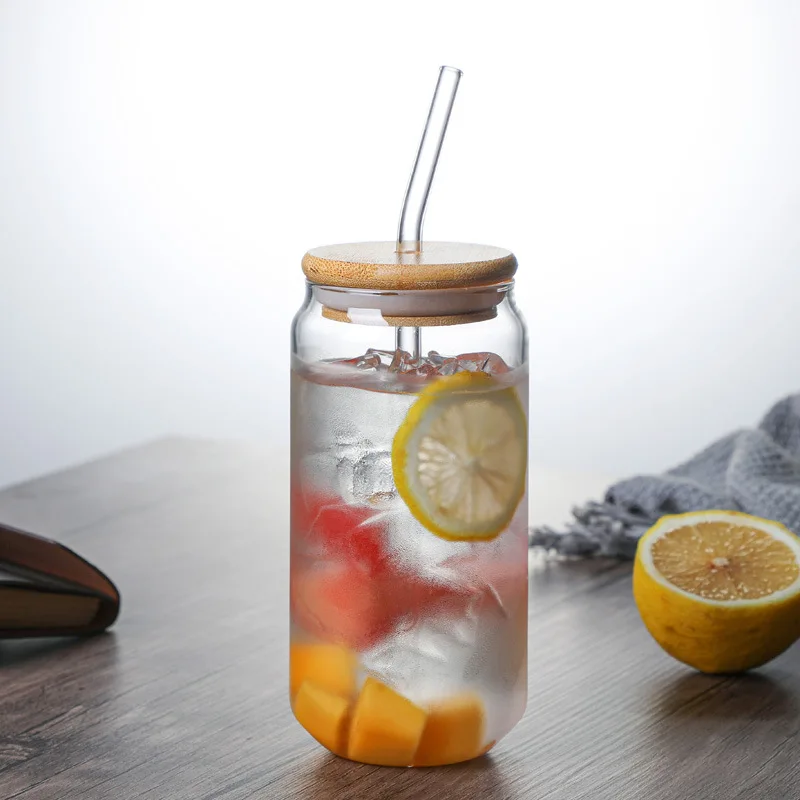 Clear Glass Drinking Bottle