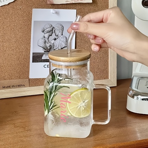 Iced Coffee Tumbler Mug Clear Glass Drinkware