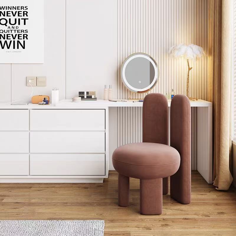 Cream Tufted Dressing Stool