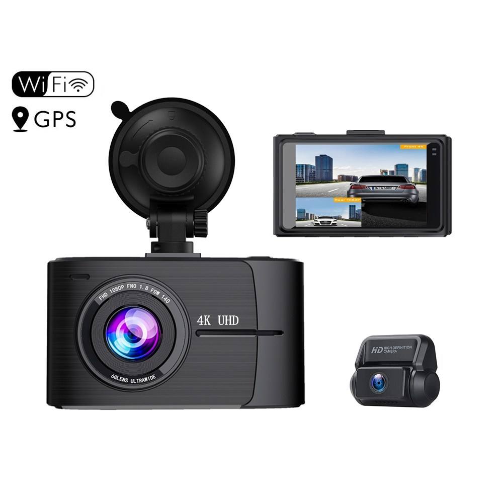 4K Dual WiFi GPS Mirror Night DVR