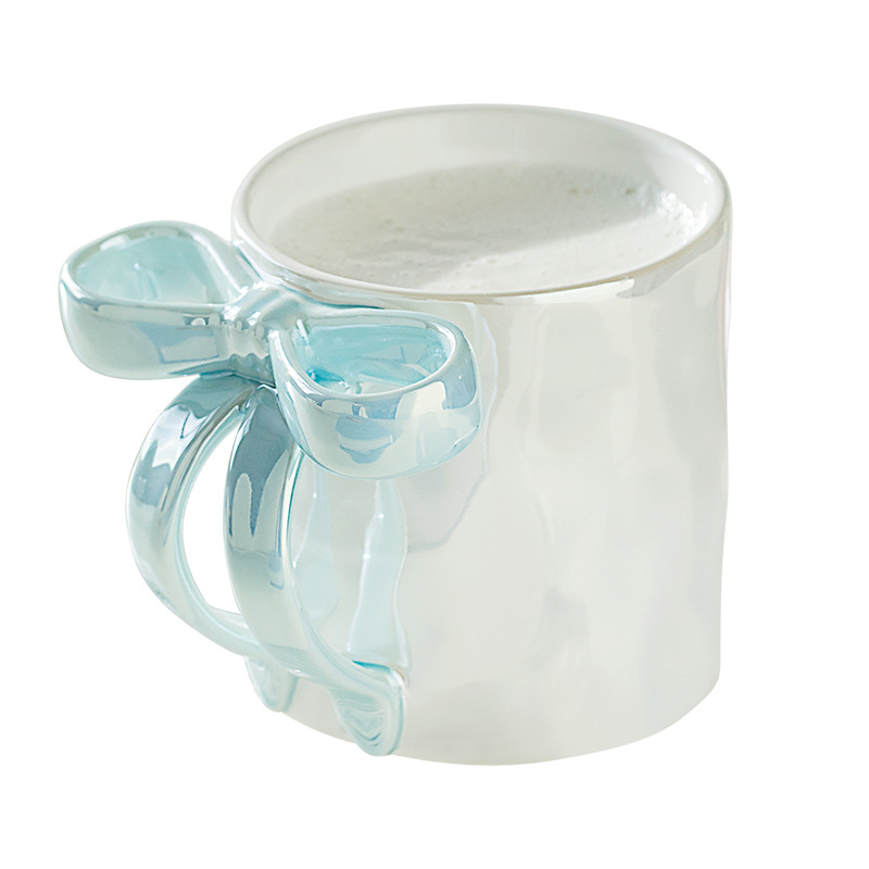 Creative Pearl Glaze Bow Mug