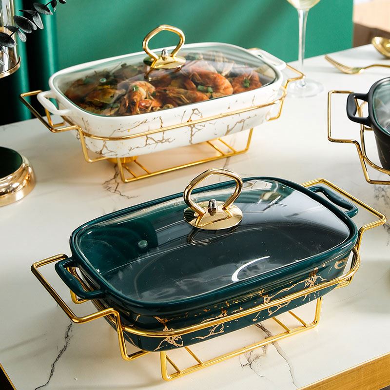 Gold Ceramic Food Warmer