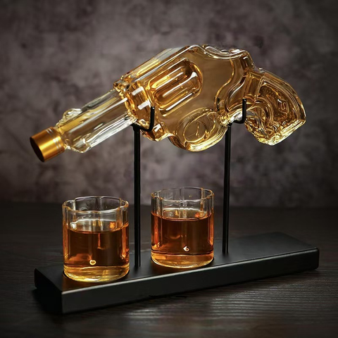 Pistol-Shaped Decanter Set
