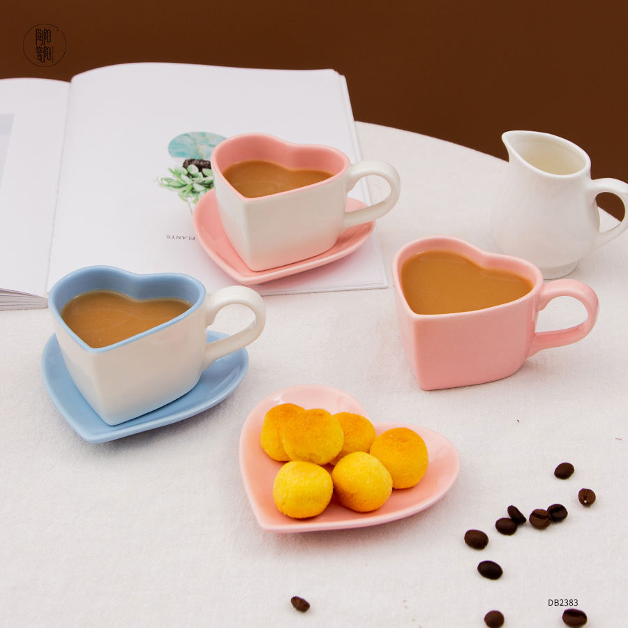 Porcelain Heart Shaped Coffee Cup