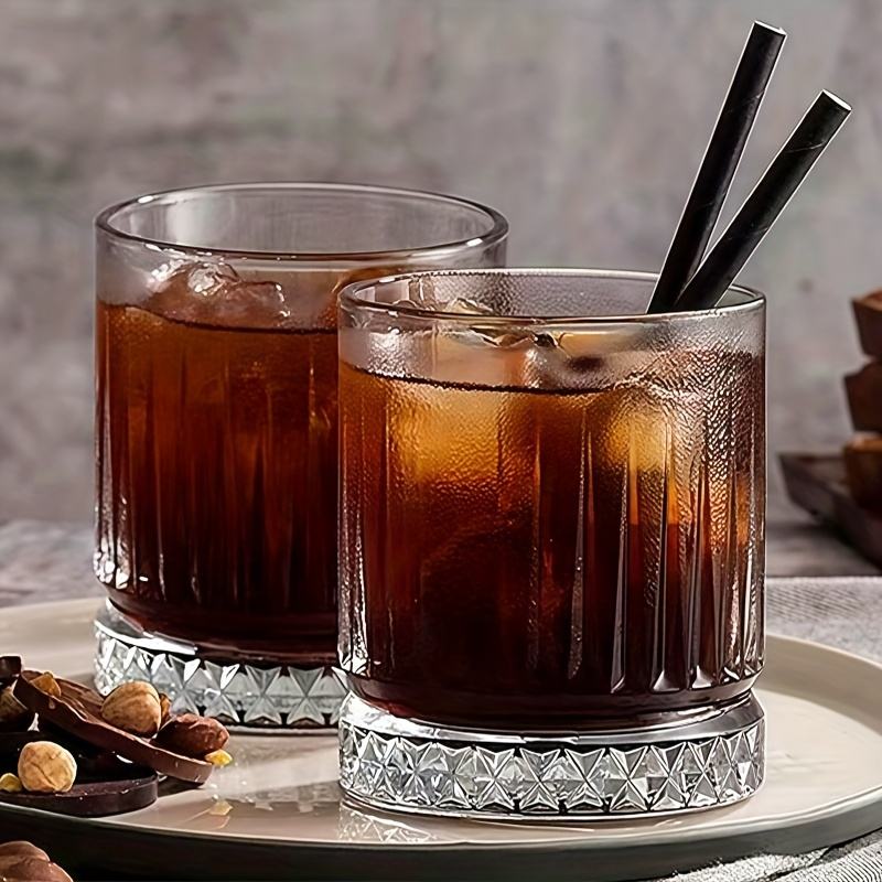 Carved Pattern Drinking Glass Cup