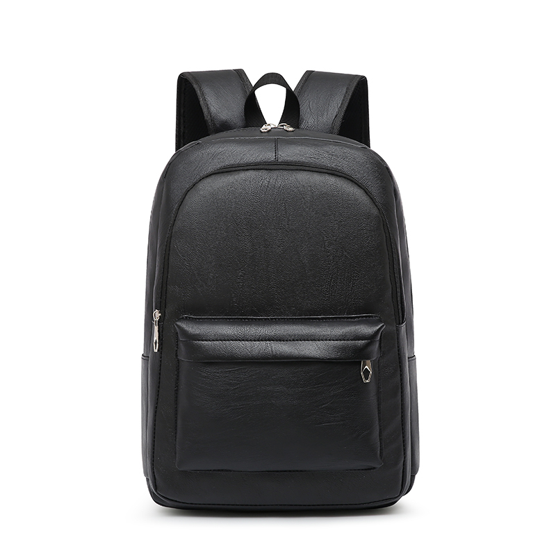 Black Leather Men's Backpack