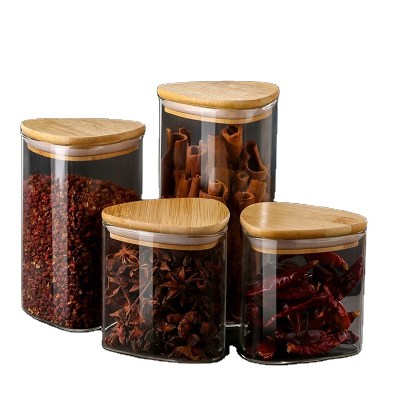 Triangular Borosilicate Glass Storage Jar