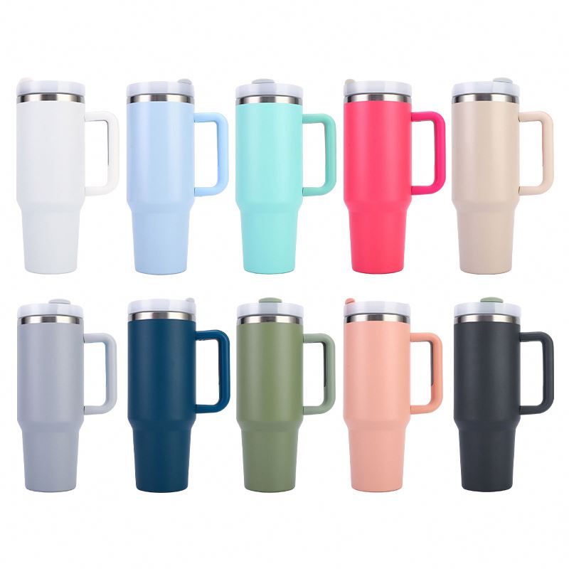 Tumbler 40oz with Handle and Straw