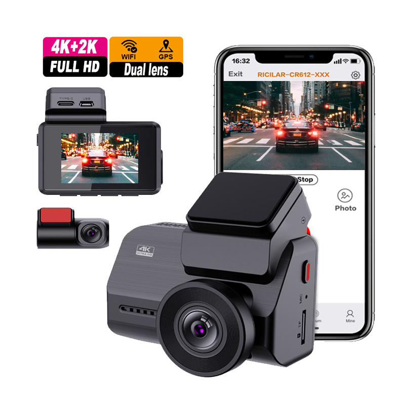 Ultra 4K+2K Dual 2" WiFi GPS Night DVR
