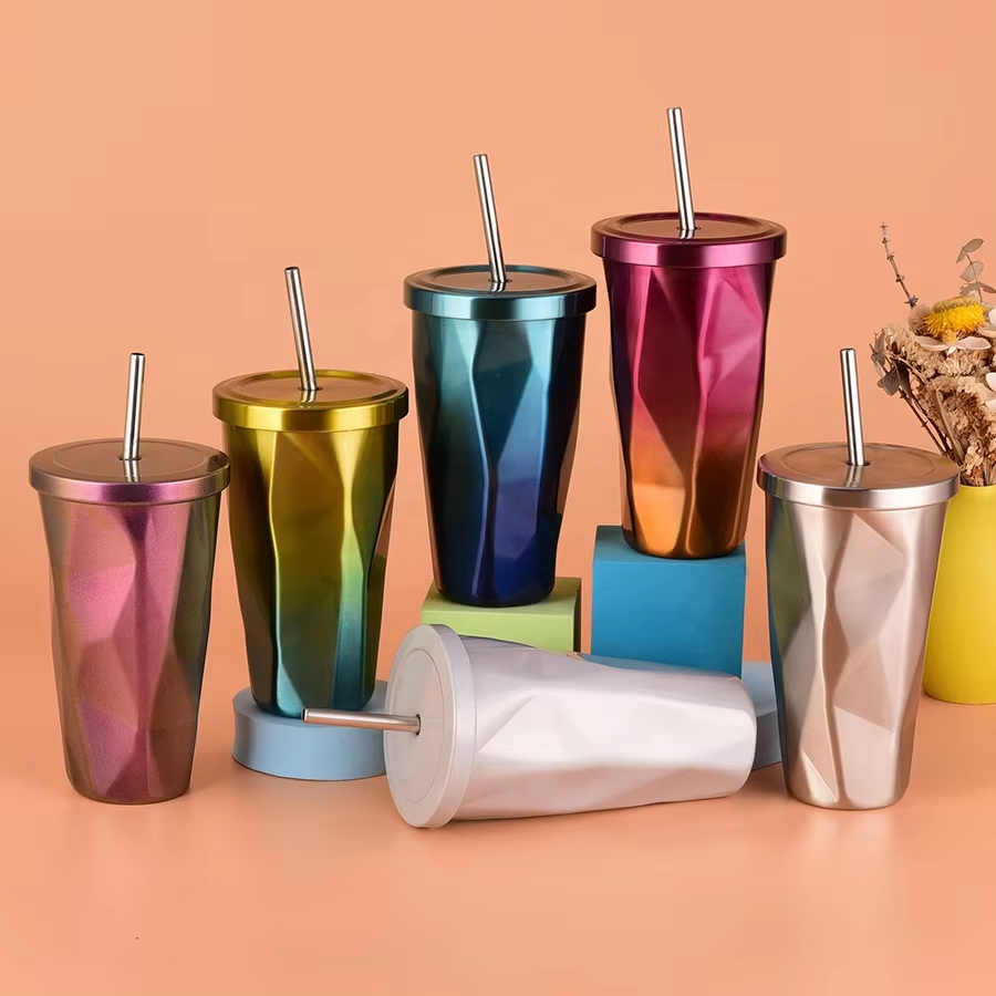 16oz Stainless Steel Bamboo Tumbler