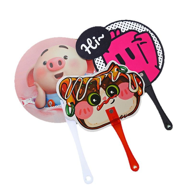 Long Handle Plastic Pp Advertising Hand Fan