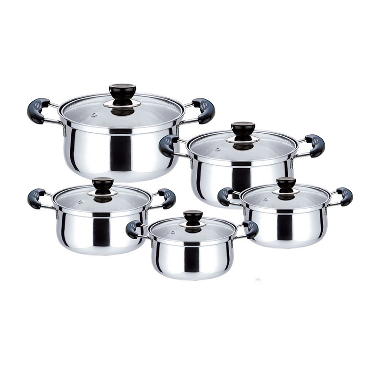 10PC Black SS Cookware Set