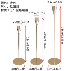 3 Piece Gold Nordic Candle Holder Set