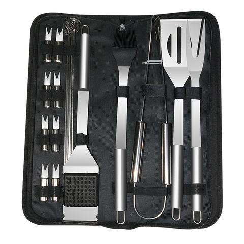 19pcs Camping BBQ Set with Skewers
