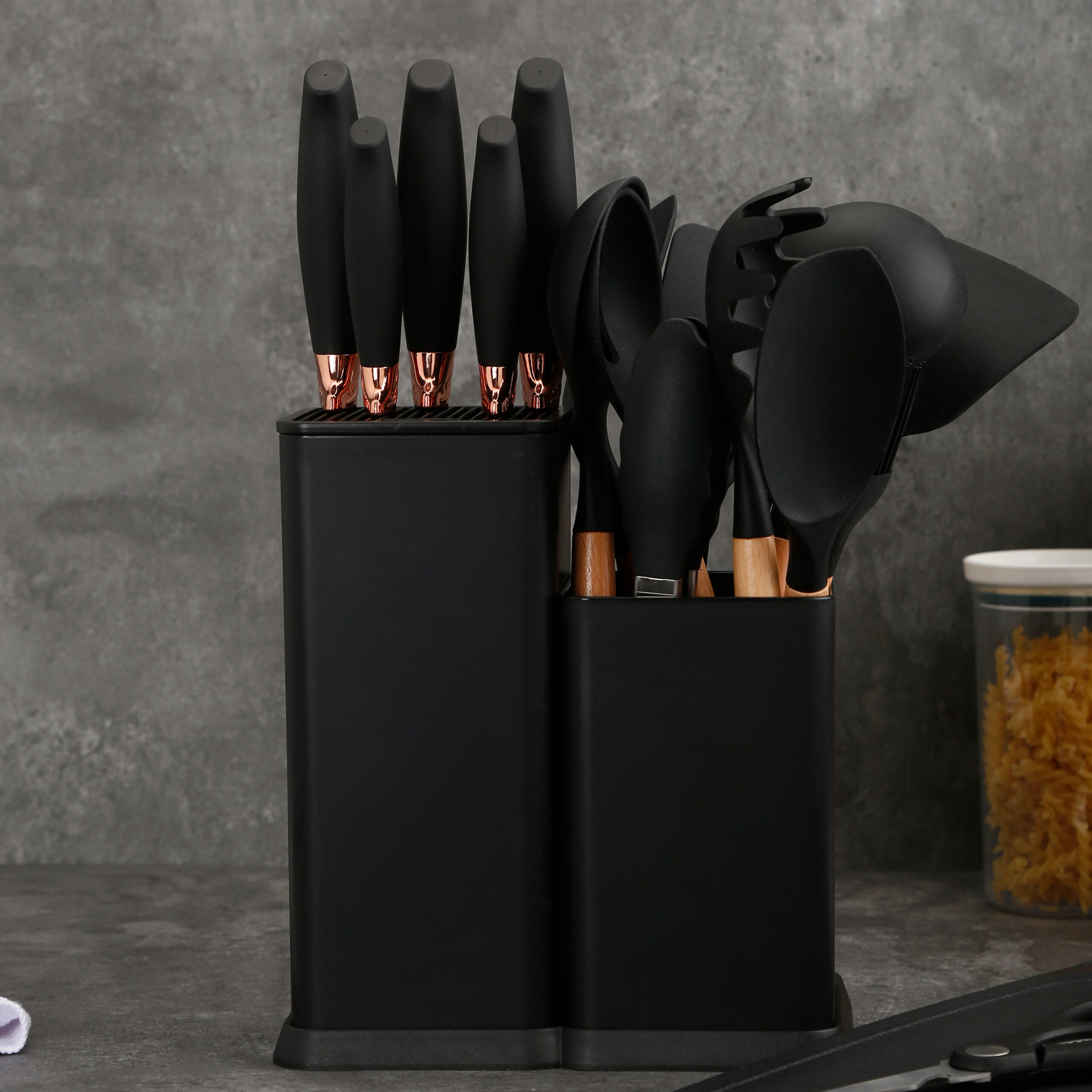 7pc Stainless Steel Knife Set Hollow Handle & Block