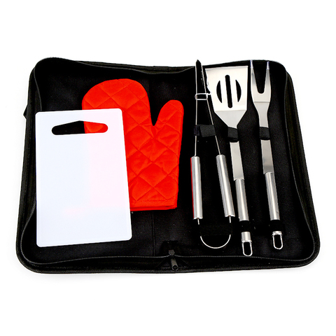6pc Stainless Steel BBQ Tool Set with Bag