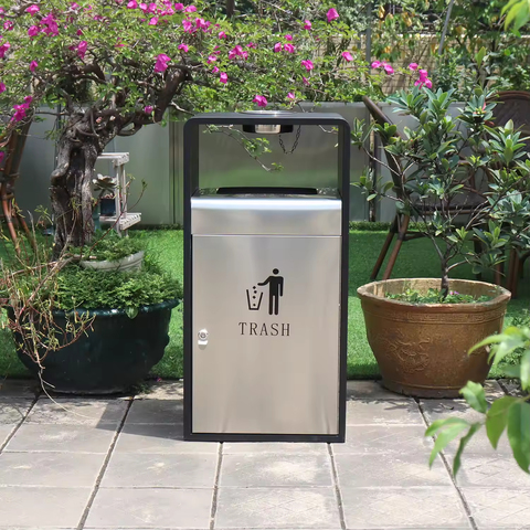 Commercial Single Stainless Garbage Can