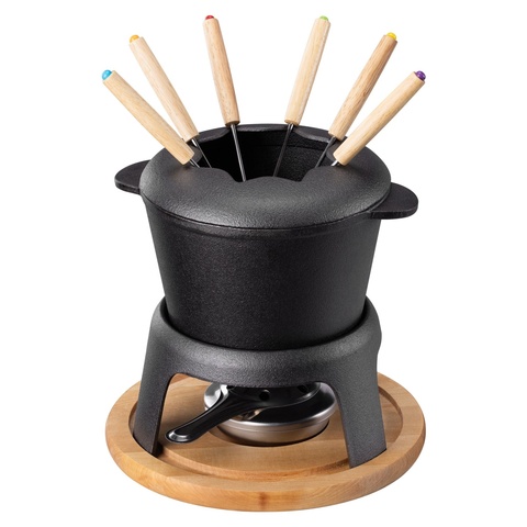 2QT Cast Iron Fondue Set