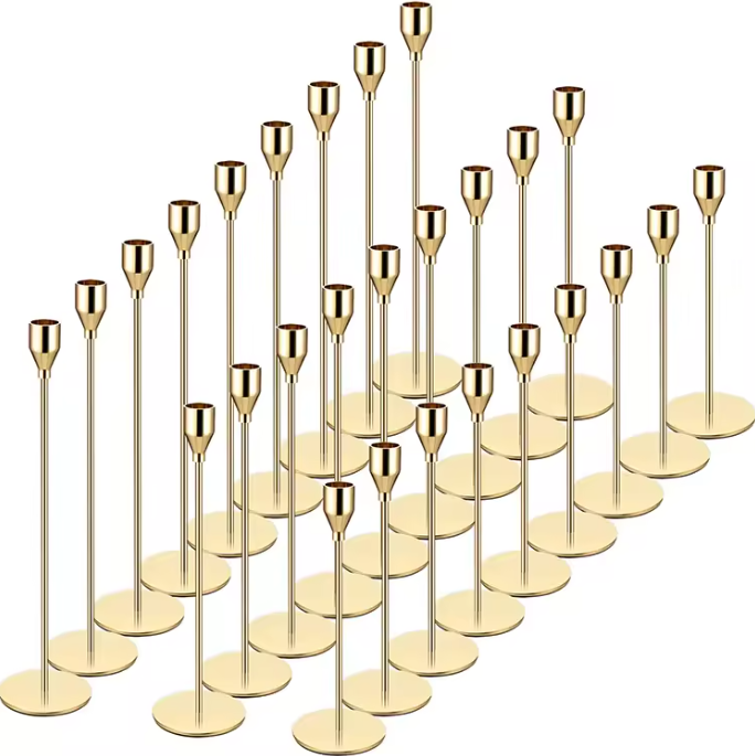 3 Piece Gold Nordic Candle Holder Set