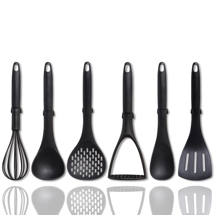 6pcs Black Nylon Budget Kitchen Utensil Set