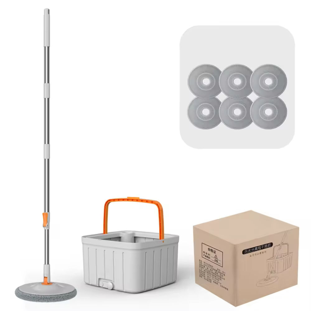 6 Cloths 360 Degree Two Chamber Mop Set