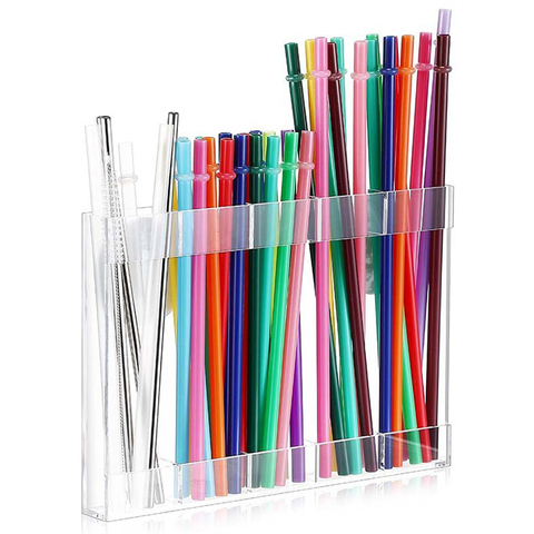 9.5" Acrylic Straw Holder Cabinet