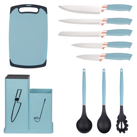 9pc Non-Stick Holder Kitchenware Knife Set