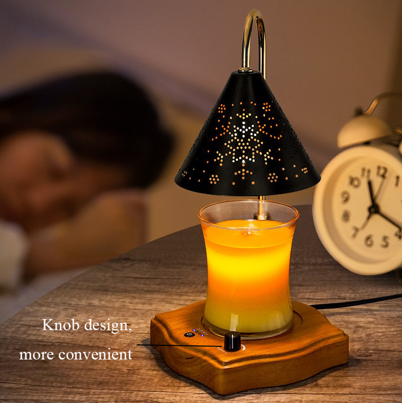 Wood Dimmable Timer Candle Lamp