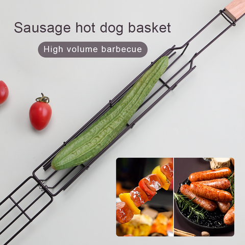 Stainless Steel Hot Dog Roller, Wood Handle