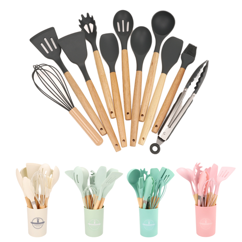 12pc Silicone Kitchen Set with Holder