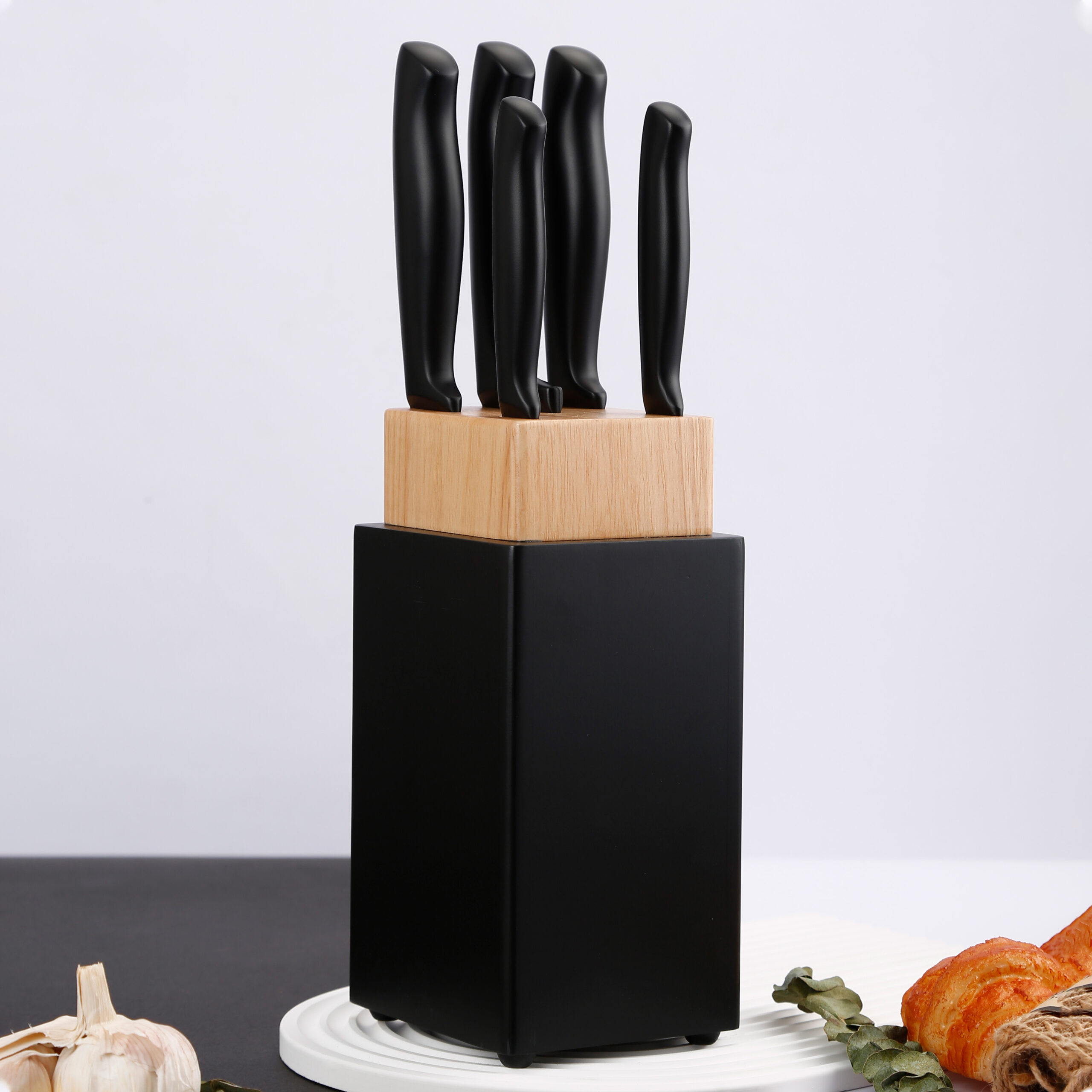 6pc Stainless Steel Chef/Cleaver Knife Set with Scissor & Stand