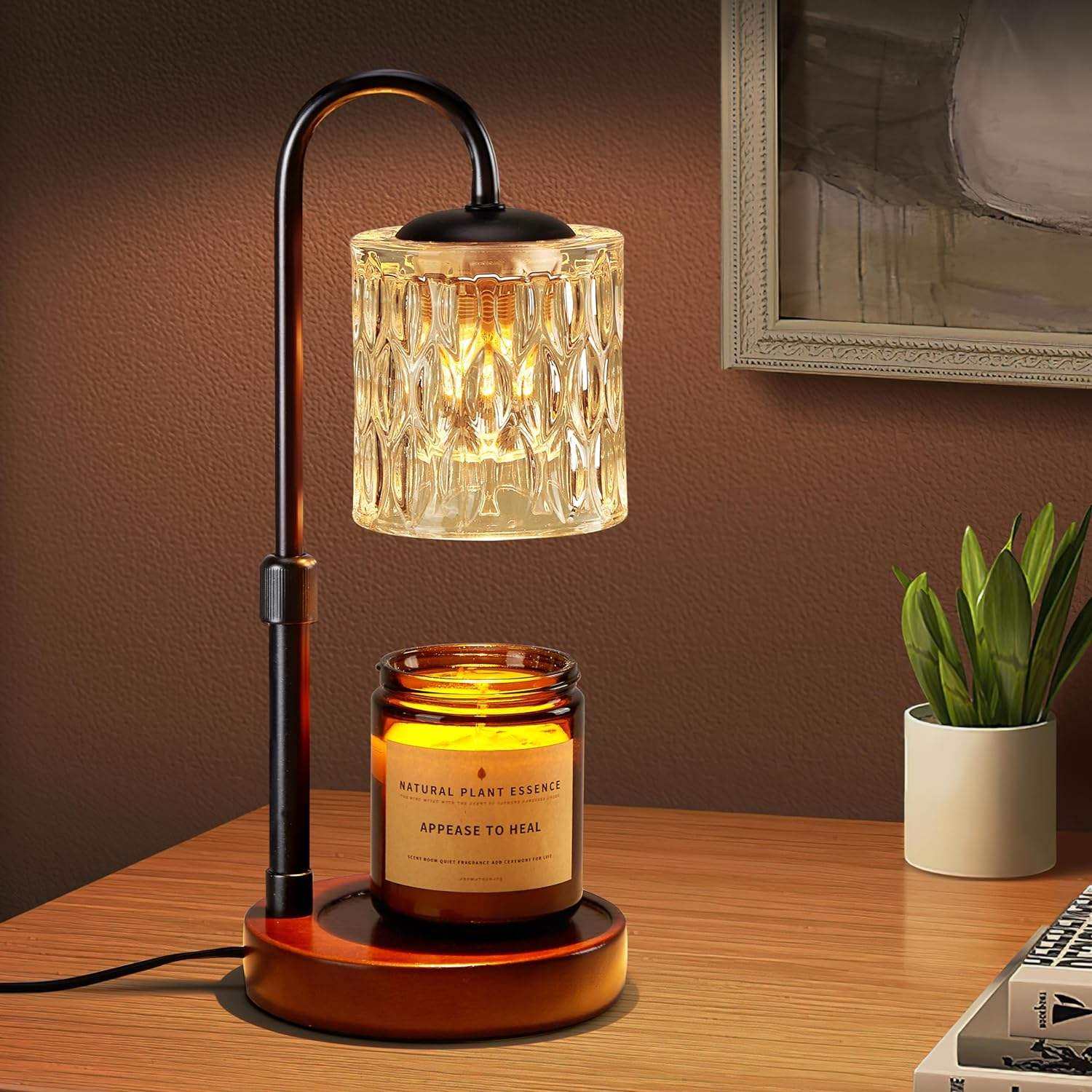 Timer Dimmable Jar Candle Warmer Decor