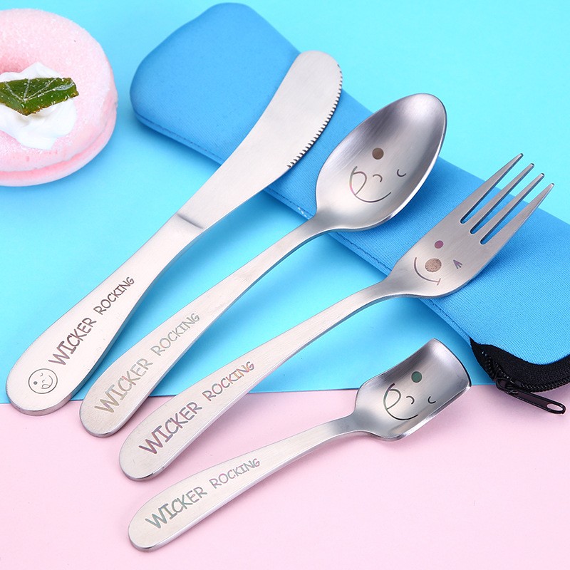Cartoon Mini Stainless Steel Spoon Fork Gift
