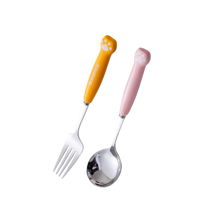 Kids Ceramic Stainless Steel Spoon Set